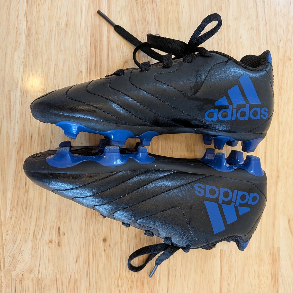 adidas Goletto VII FG Soccer Cleats - Black/Royal Blue - Size 12K Kids